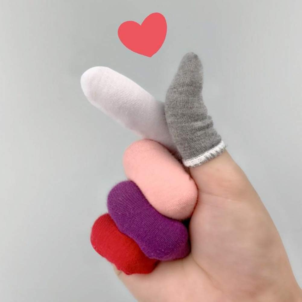 GSHLLO 50 PCS Cotton Finger Cots Gloves Finger Guards Protective Fingertip Cover Sleeves for Men Womens