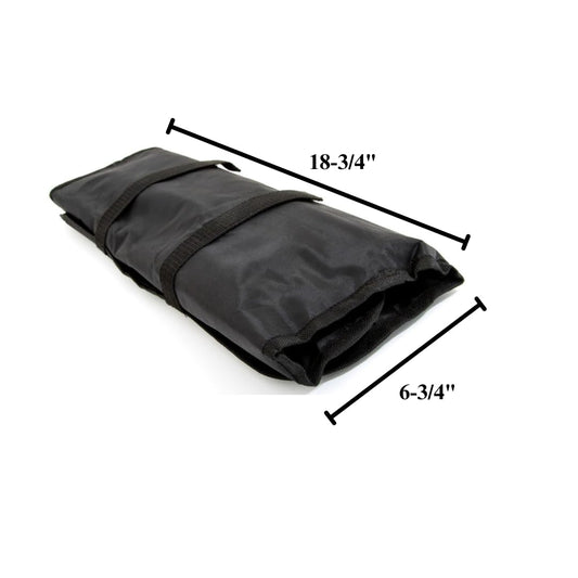 Chef Approved 20" Knife Storage Roll Bag with Buckle | Professional Kitchen Tool Case for Restaurant Cooking Knives | (9) Large (8) Small Pockets, Carrying Handle, 20"W x 2.5"D x 8"H, Nylon, Black