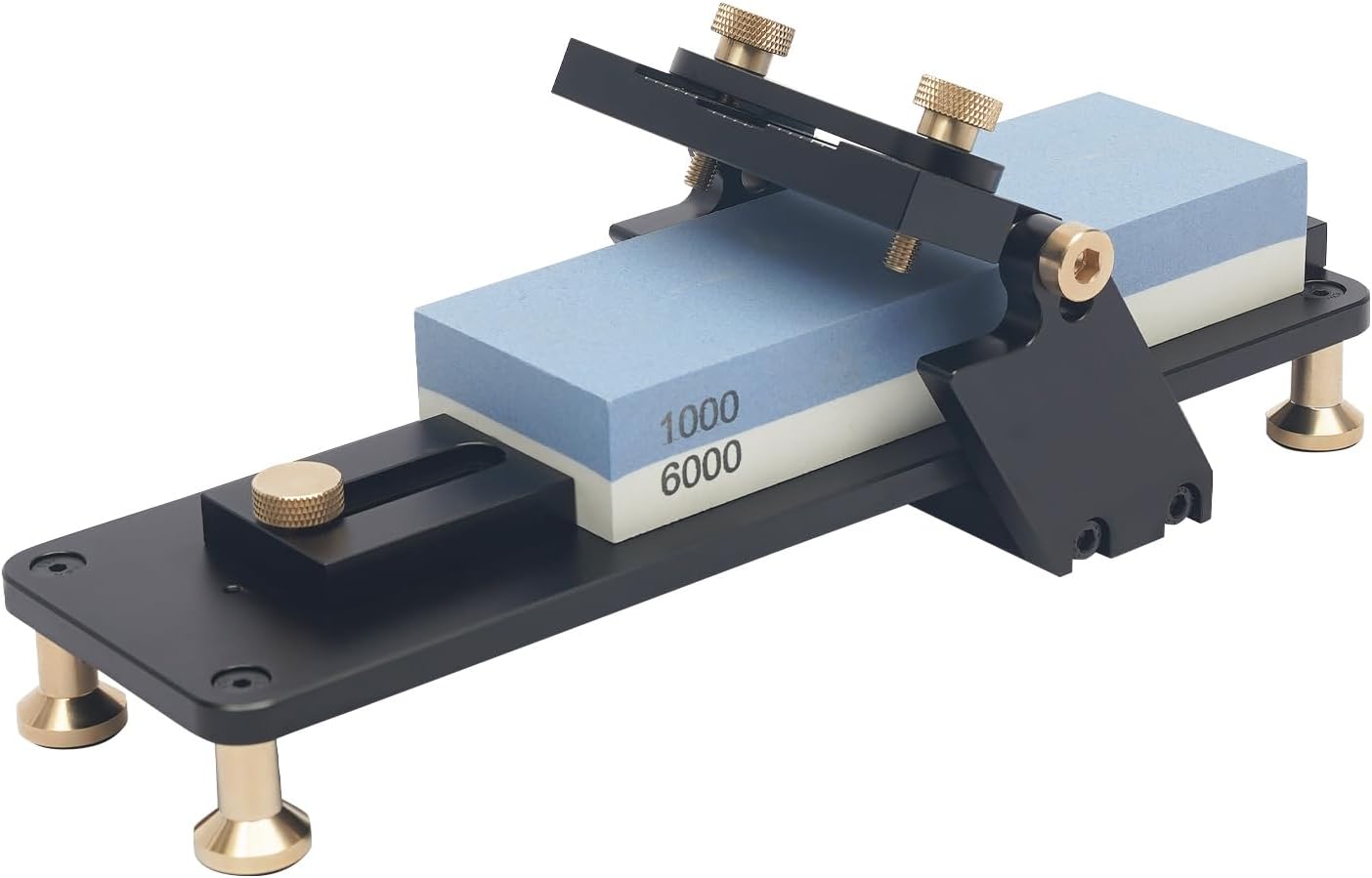 Fixed Angle Whetstone Set, Non-slip Sawinery Sharpening Jig with with 1000/6000 Whetstone, Knife Sharpening Polishing Stone with Fixed Angle Sharpener for Woodworking Carving Chisel Knife