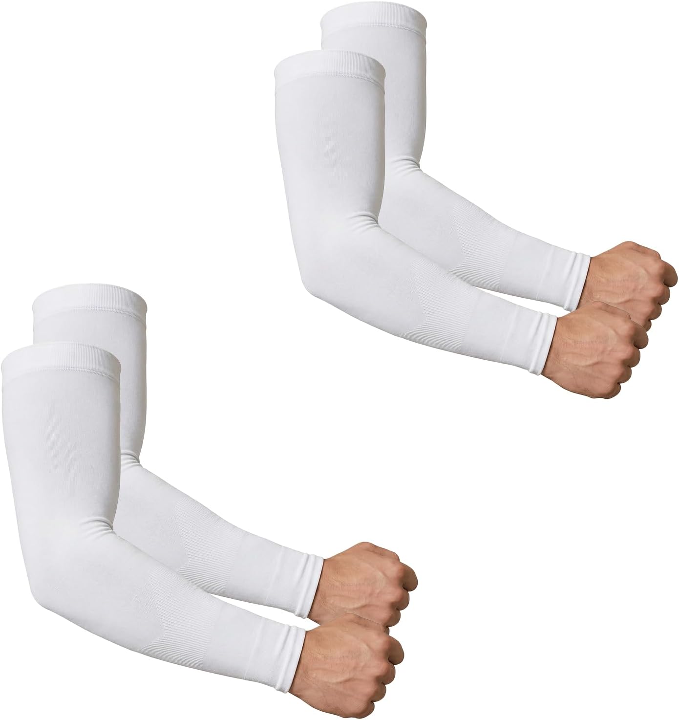 Arm Sleeves for Men Women, Cooling Sun Protection, Straight Cut No Thumb Hole Arm Covers for Golf, Tattoo