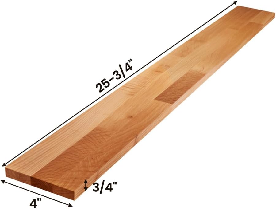 CONSDAN Butcher Block Counter Top, USA Grown Oak Solid Hardwood Countertop, Wood Slabs for Kitchen, Reversible, Both Side Polished, Prefinished with Food-safe Oil, 1.5" Thickness, 18" L x 25" W