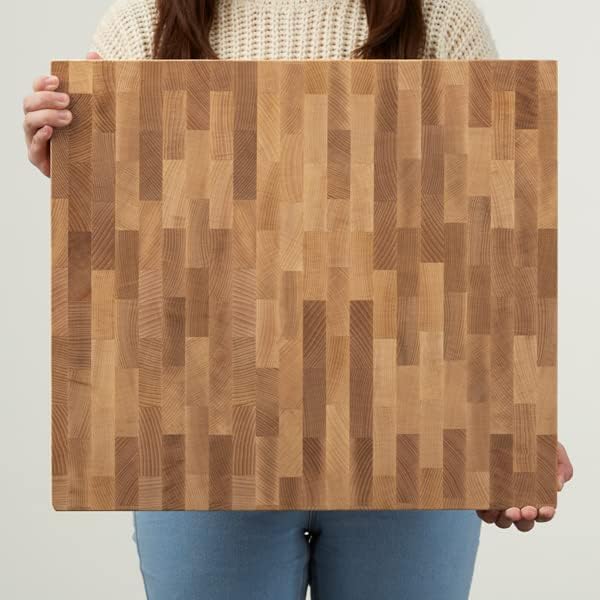 Personalization Universe Decorative Name & Initial Personalized Butcher Block Cutting Board, Custom Engraved Wood Cutting Board for Kitchen, Wedding Gift, 16x18x1.75" - Made in USA