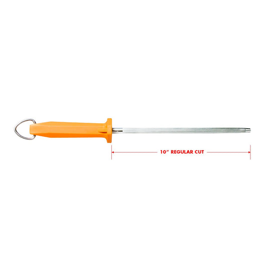 UltraSource Honing Steel, Smooth, 10", Orange Handle Butcher Steel Sharpener