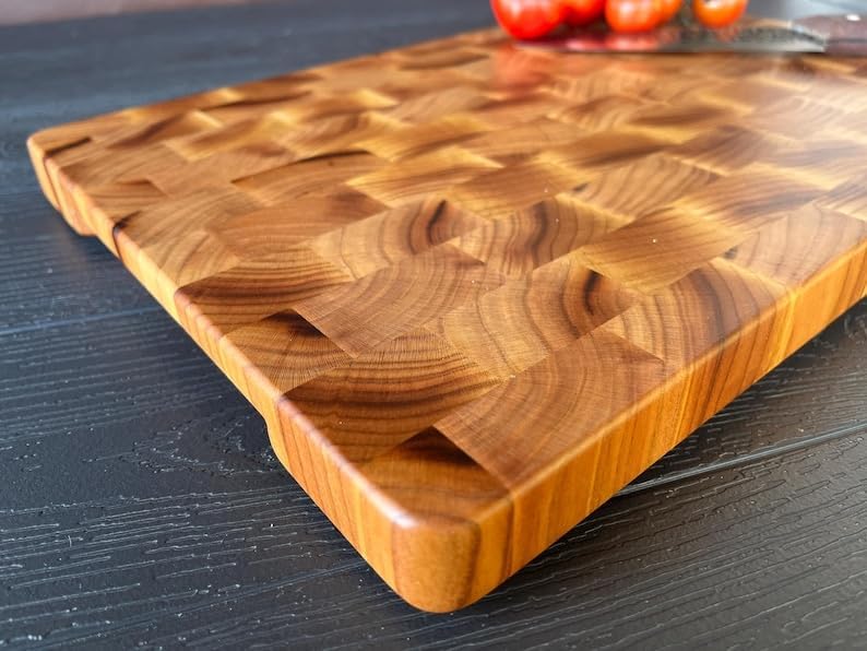 Apricot End Grain Cutting Board: Handmade Wooden Butcher Block