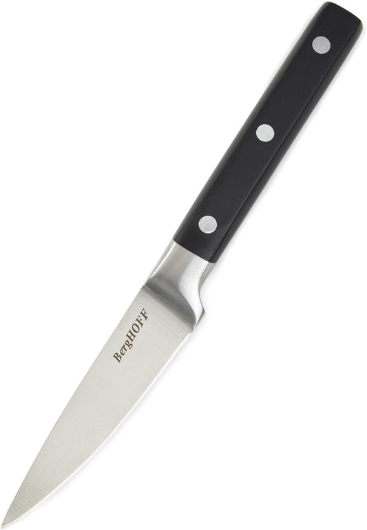 Berghoff DiNA Gene Stainless Steel Paring Knife 3.5in with Triple Rivets Handle Sharp Blade for Cutting Slicing Peeling Fruit Vegetable Fish
