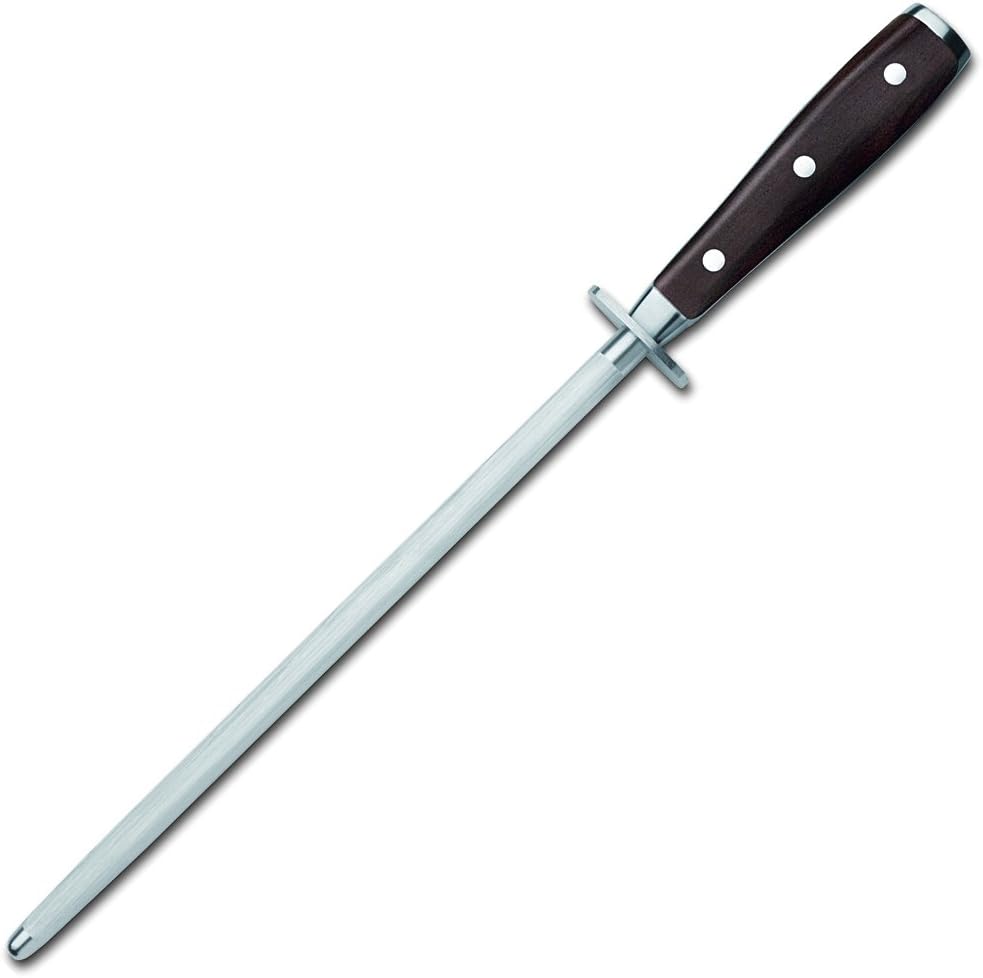 Wusthof IKON Honing Steel, 10", Brown
