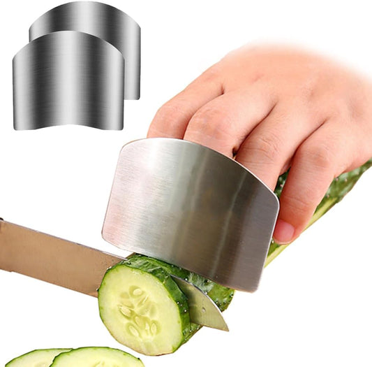 2 Pcs Finger Guards for Cutting, Kitchen Tool Stainless Steel Finger Protectors Finger Guard for Cutting Food, Finger Protectors,Avoid Hurting When Slicing and Dicing(2pcs)