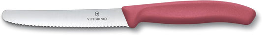 Victorinox Swiss Classic Tomato-Bread Knife Set, 4-Pieces, Sharp Blade, Serrated Edge, 4.3 Inch, Stainless Steel, Red
