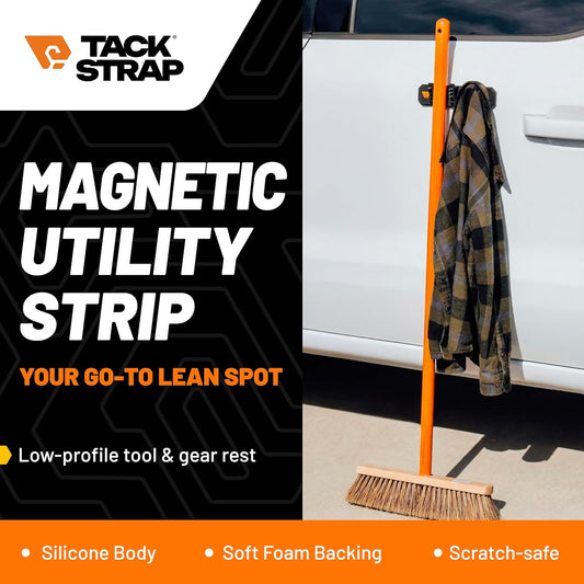 Magnetic Utility Strip, Magnetic Tool Organizer for Vehicle Side and Toolbox, Scratch-Safe Silicone Holder with Hooks and Bit Storage, Includes 3M Paint Protection Film and Adhesive