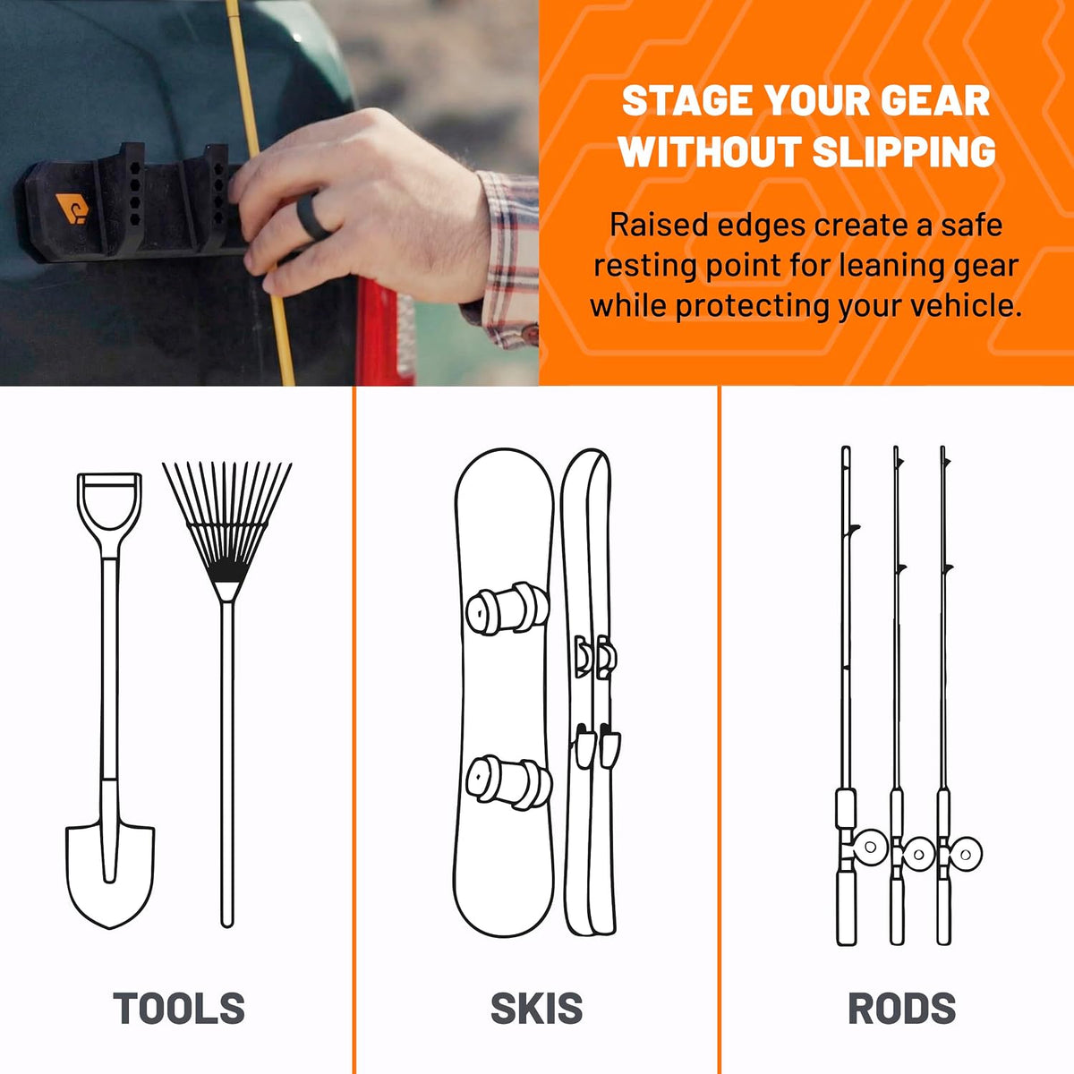 Magnetic Utility Strip, Magnetic Tool Organizer for Vehicle Side and Toolbox, Scratch-Safe Silicone Holder with Hooks and Bit Storage, Includes 3M Paint Protection Film and Adhesive