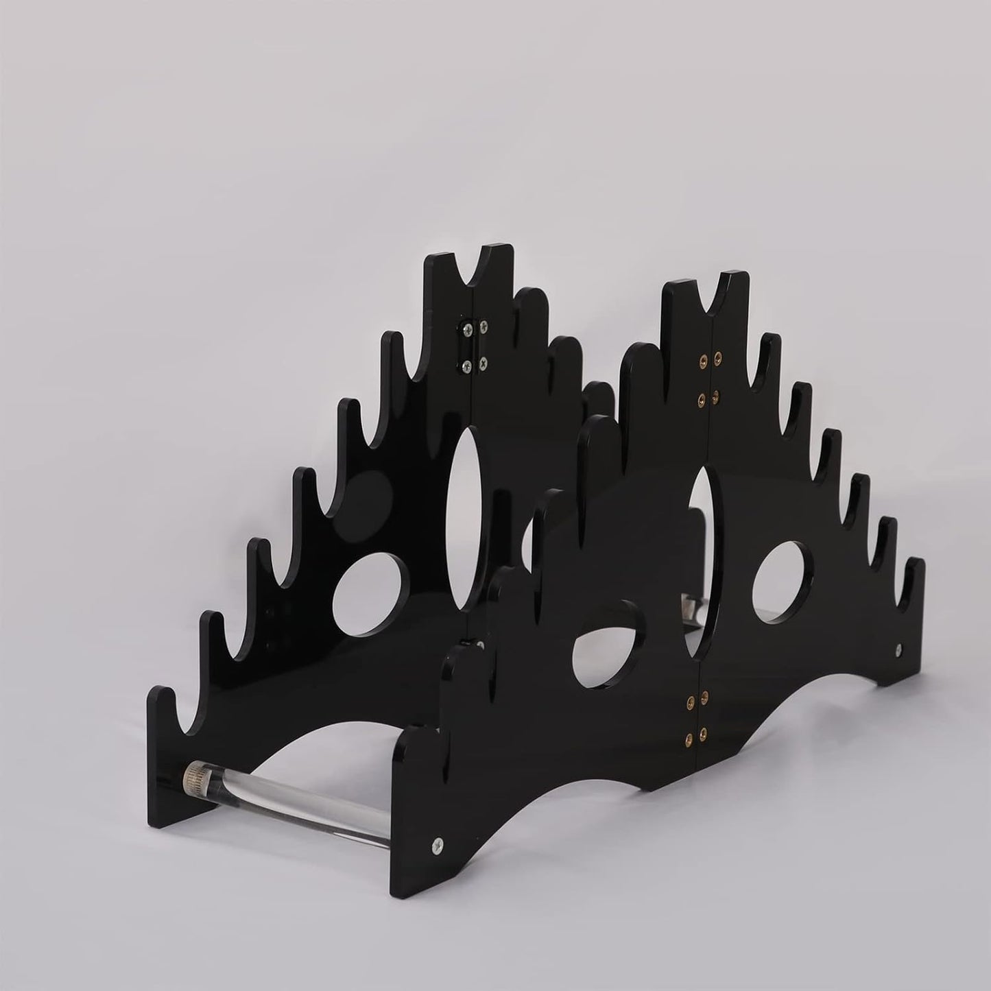 Holds 12 Pocket Knife Display Case - Acrylic Tabletop Stand for Storage (Black)