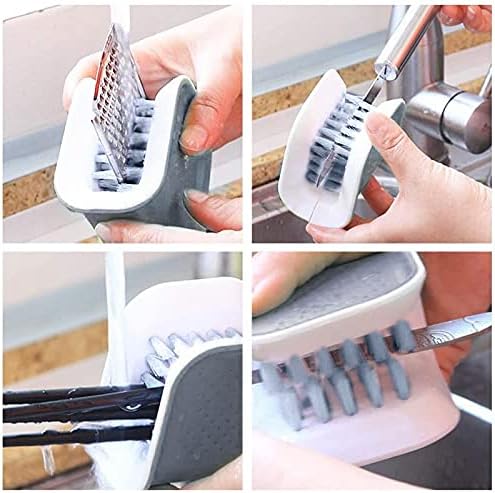 2Pcs Knife Cleaner Blade Brush Green Cutlery Cleaner Brush Bristle Scrub for Kitchen Washing Non-Slip by Lucky Shop1234 (Green, 2pcs)