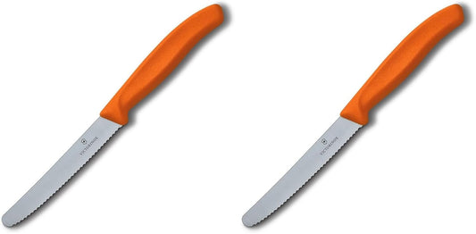 Victorinox Swiss Classic 4-1/2-Inch Utility Knife with Round Tip, Orange Handle