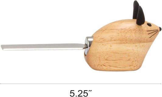 Creative Co-Op 3-Piece Rubberwood & Stainless Steel Cheese Knives, Multicolor