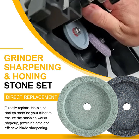 Grinder Sharpening and Honing Stone Set for Bizerba Slicer, Replace for 4022060160, 60223401000, 60223401100