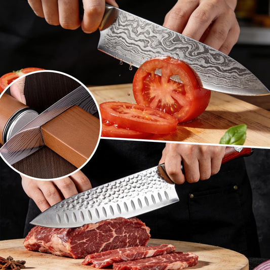 Rolling Knife Sharpener with Magnetic Angle Guide, Professional Rolling Sharpener for 15 & 20 Degree Edges, Sharpening Tool for Kitchen Knives, Industrial Grade Knife Sharpening System