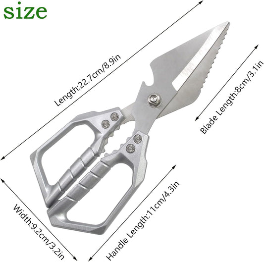 Heavy-Duty Multi-Functional Kitchen Food Scissors,Stainless Steel Cooking Helper Shears,Fits Various Ingredients,Dishwasher Safe,Ideal for Cooking