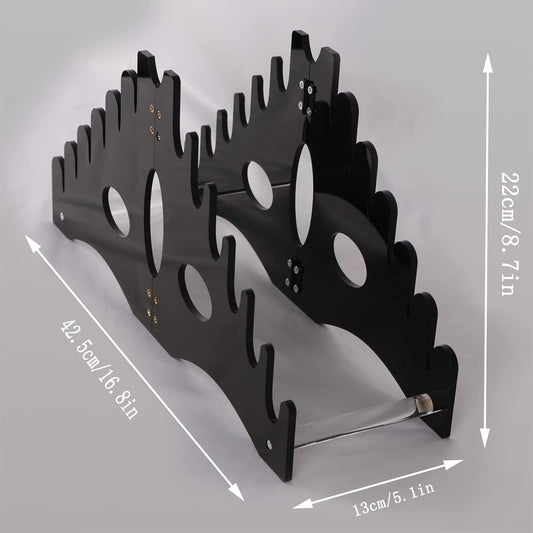Holds 12 Pocket Knife Display Case - Acrylic Tabletop Stand for Storage (Black)