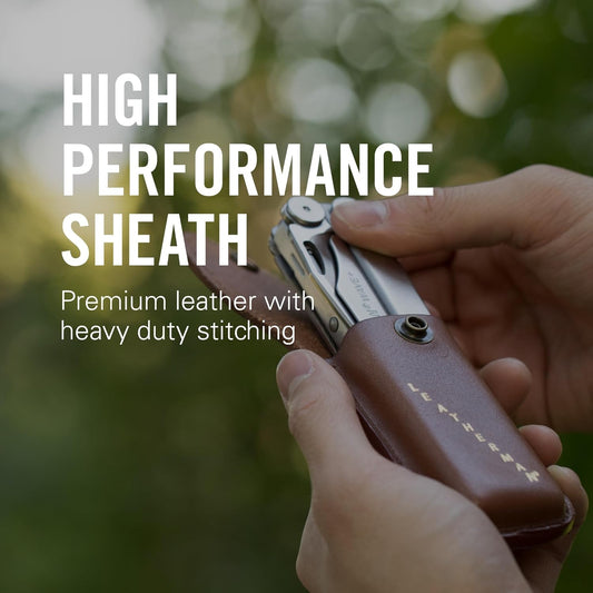 Heritage Leather Snap Sheath for Multi-Tools, Brown, Medium