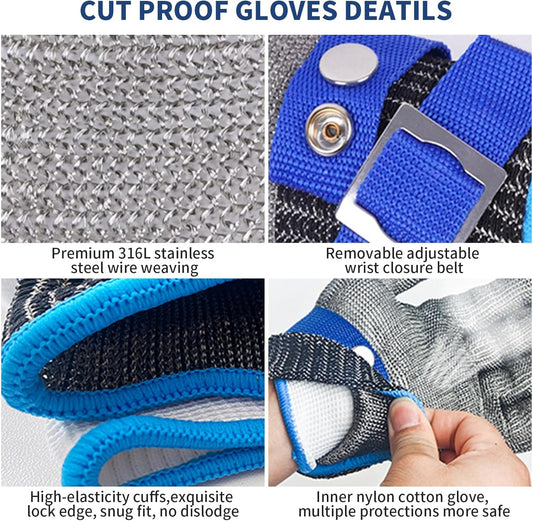 Cut Resistant Gloves Level 5 ANSI Certified Food Grade Safety for Kitchen Butchers