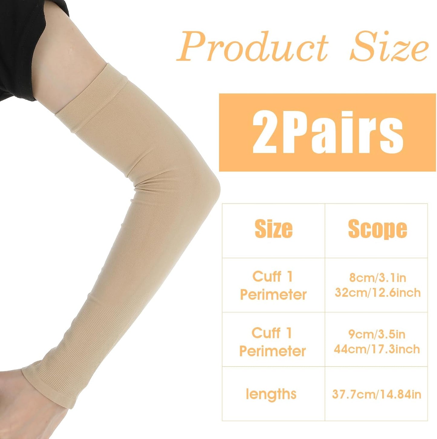 2 Pairs Protective Arm Sleeve for Thin Skin Elderly Skin Tear and Bruise, Protection Sleeves for Men and Women