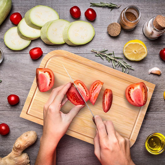 11.5"x 8" Small Bamboo Wood Cutting Board, Lightweight Wooden Fruit Cutting Board for Home.