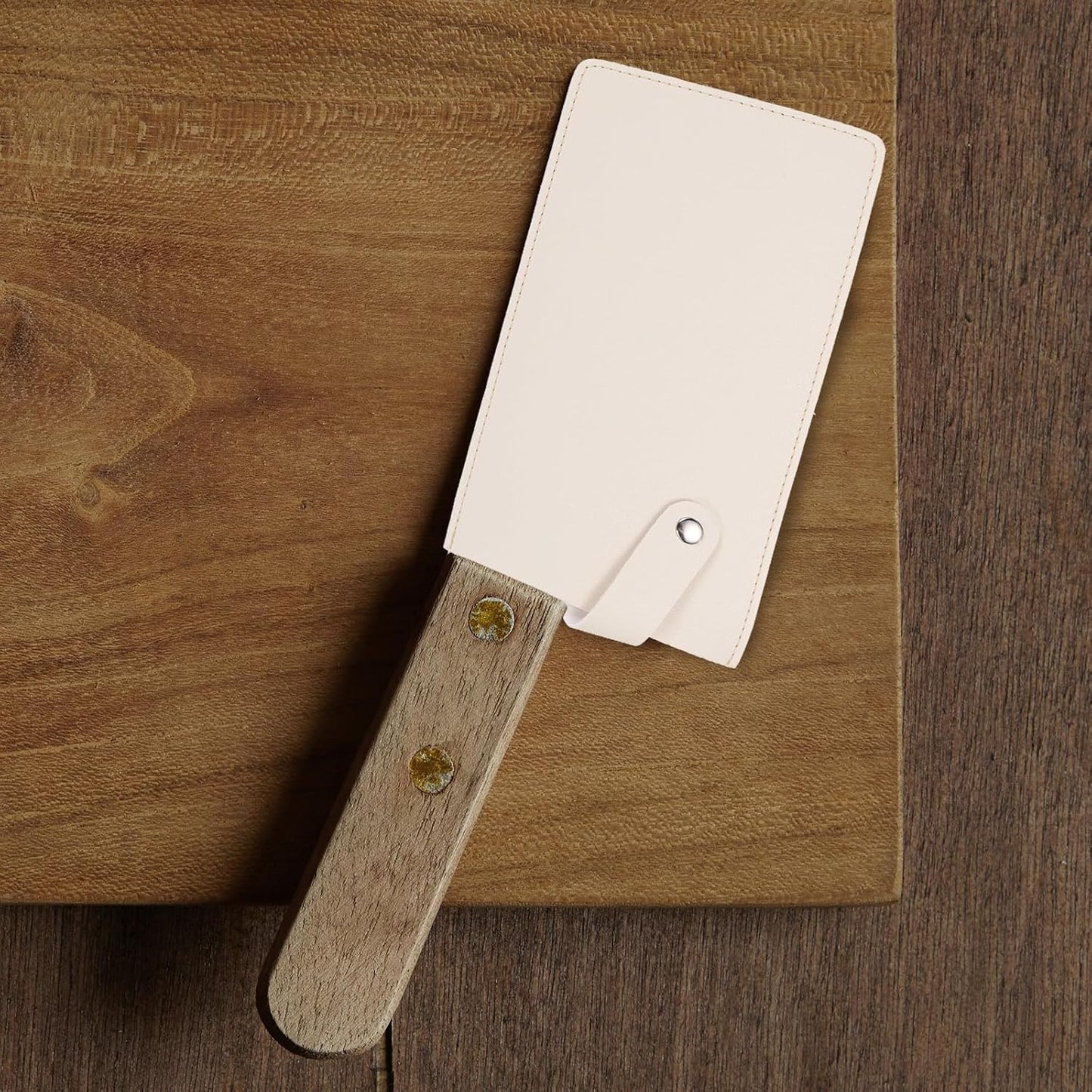 PU Leather Knife Meat Cleaver Sheath, Waterproof Chef Knife Guards Wide Knife Protector Cleaver Cover for Home Kitchen, Brown