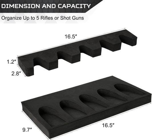 Gun Rack for Gun Storage, Gun Safe Accessory for Rifles and Shotguns, Gun Holder in Gun Cabinet, Shotgun Rifle Rest, Foam Material with Magnetic Strip and Hook Strip , Gifts for Hunters