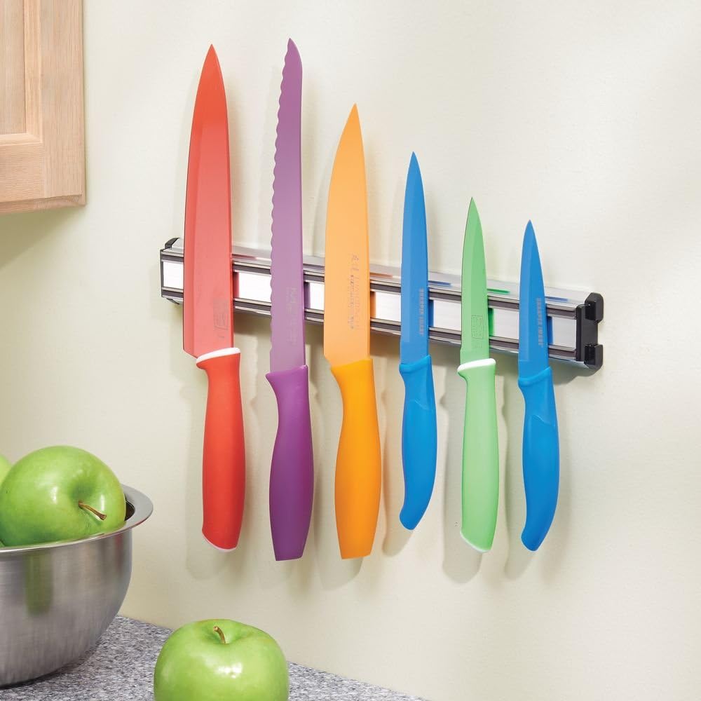 Wall Mount Magnetic Knife Holder Strip for Kitchen Utensil Storage - Stainless Steel, 14"