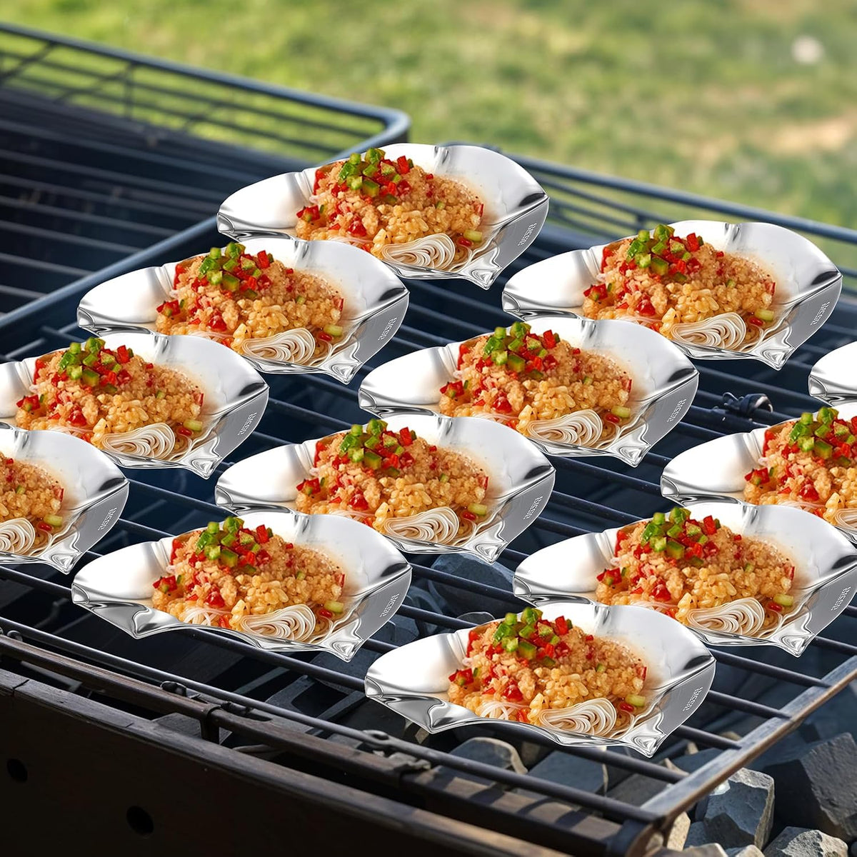 24pcs 304 Stainless Steel Oyster Shells, Oyster Grilling Shells for Cooking Oysters, Shrimp, Scallops, Clams