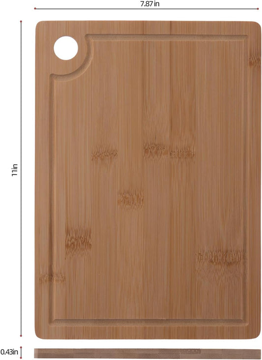 Wood Cutting Boards for Kitchen, Bamboo Cutting Board, Heavy Duty Wooden Chopping Boards for Kitchen Counter Space(Small, 11x7.87 inch)
