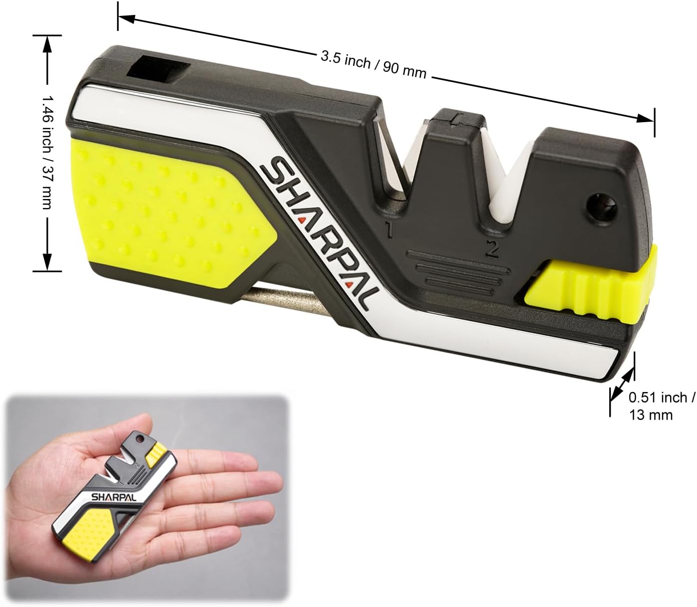 SHARPAL 101N 6-in-1 Pocket Knife Sharpener & Survival Tool – Diamond Sharpening Rod, Fire Starter Ferro Rod, Whistle – Sharpens Straight & Serrated Blades, Repairs & Hones Knives Fathers Day Gift