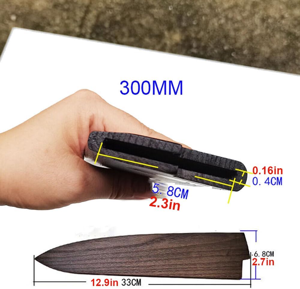 Chef's Knife Sheath Gyuto Magnetic Saya Knife Wood Blade Guard Case Knife Sheath Knife Sheath (300MM)