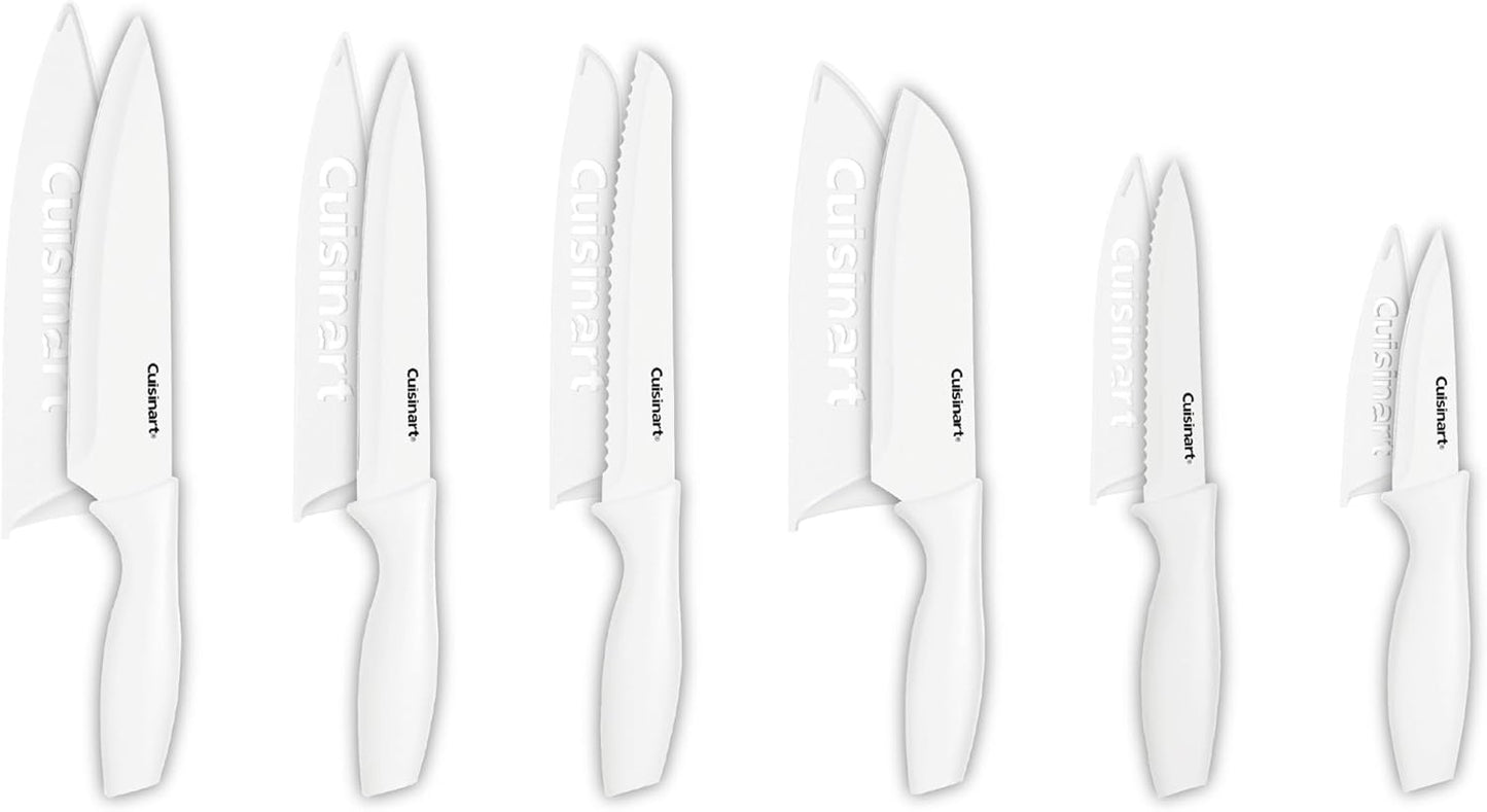 Cuisinart C55-12PCKSAM 12-Piece Ceramic Coated Stainless Steel Knives, Comes with 6-Blades and 6-Blade Guards, Color Coded to Reduce Risk of Cross Contamination, Jewel