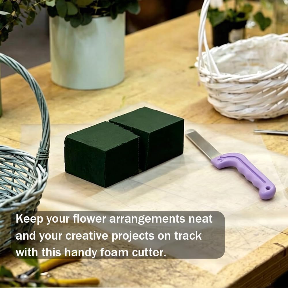Tinsow Floral Foam Knife Florist Professional Cutting Knife for Flower Foam Block, Cake, Fruit, Utility Tool for Flower Clay Blocks (Light Purple)