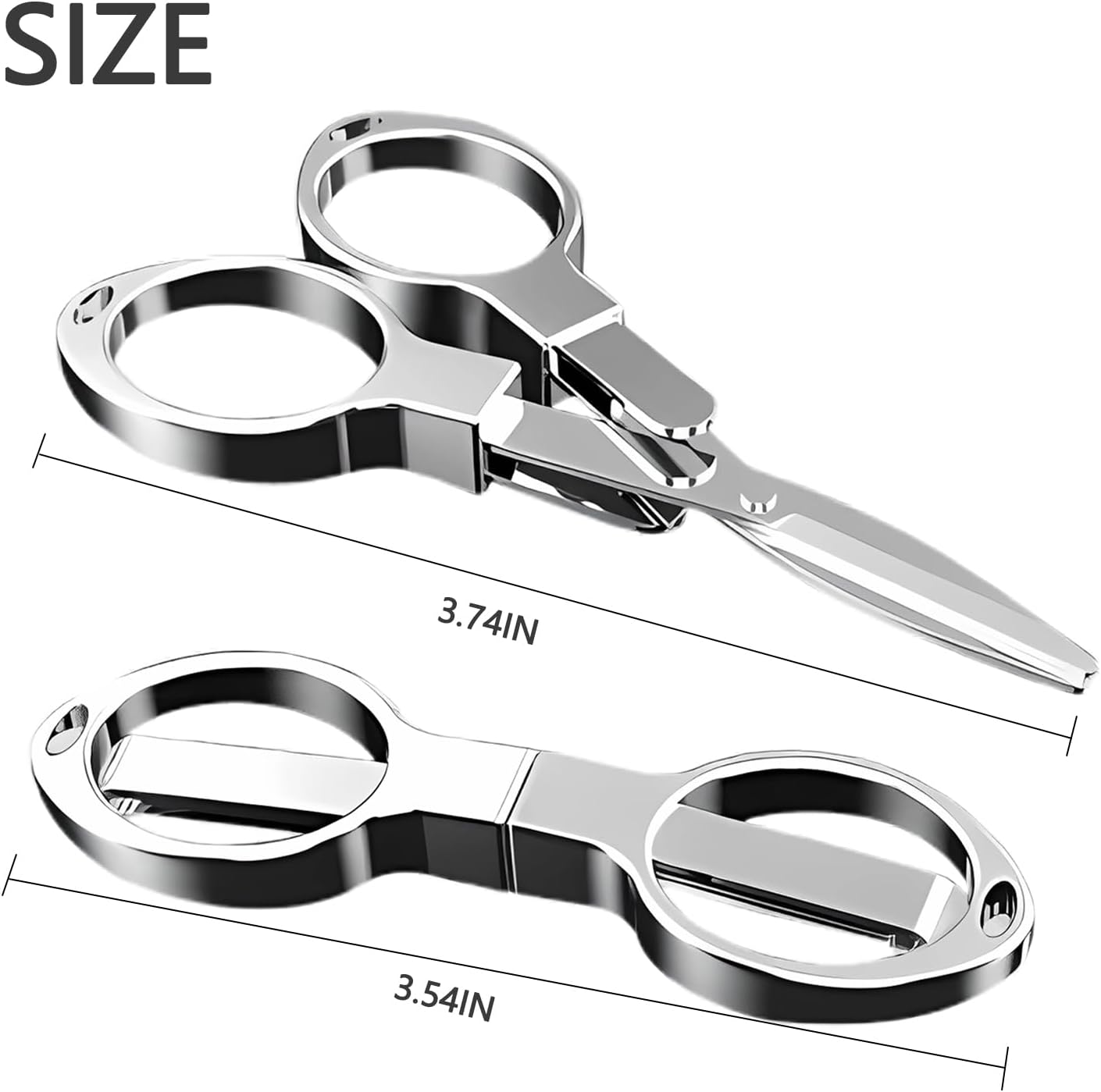 Folding Scissors, TSA Compliant & Portable, Compact, Safe Travel Scissors, Stainless Steel Retractable, 2 Pcs
