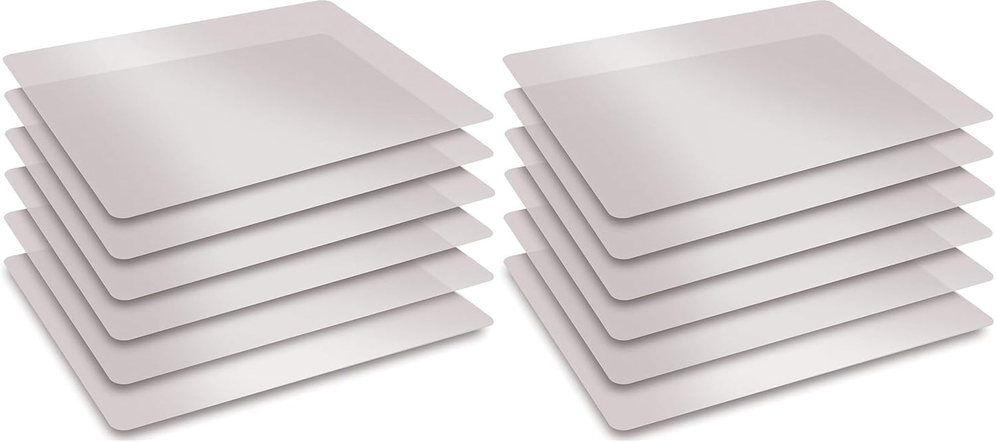 Better Kitchen Products Extra Thick Flexible Frosted Clear Plastic Cutting Mats, 12" x 18", Set of 6