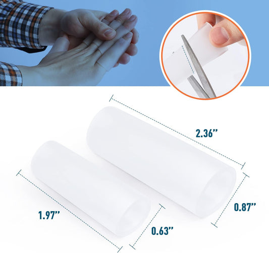 Kimihome 16 PCS Gel Finger Sleeve Protectors, Silicone Finger Sleeve Cushions and Protects, Provide Relief for Finger Cracking, Corns, Blisters and Calluses Protect (8PCS Large Size + 8PCS Medium).