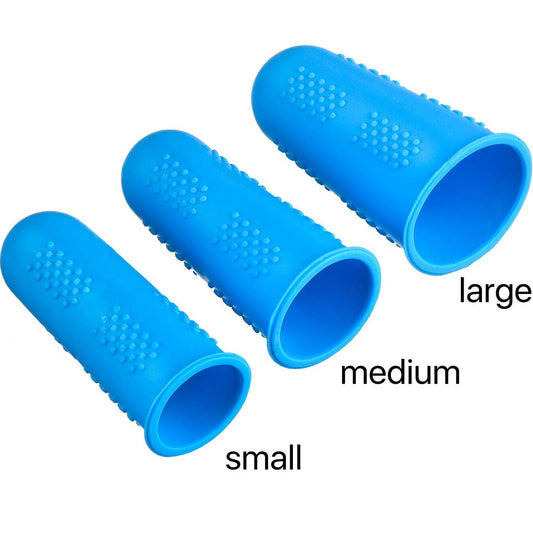 12 Pieces Silicone Hot Glue Gun Finger Caps, 4 Colors Finger Guard Protectors or Hot Glue Wax Rosin Resin Honey Adhesives Scrapbooking Sewing in 3 Sizes-Red/Blue/Yellow/Green