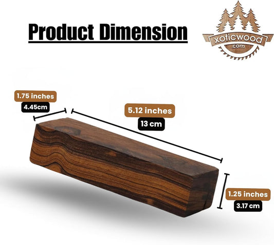 IECAP LLC Desert Ironwood Blanks (Burl Ball Pattern) — Grade A, Pack of 1 — Ironwood Blocks — Exotic Hardwood Lumber for Carving, Turning & DIY — Unfinished Wood Crafts — 5 1/8 x 1 3/4 x 1 1/4 in