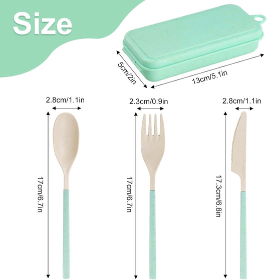 4 Sets Collapsible Reusable Utensils Set with Case, Portable Utensils Include Spoon Knife Forks Chopsticks for Adult Travel Picnic Camping Or Birthday Use