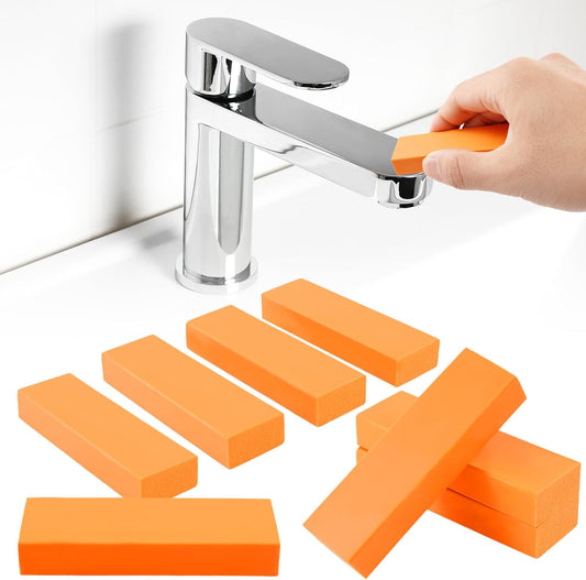 8Pcs Stainless Steel Decontamination Eraser Stainless Steel Stain Remover Reusable Rust Cleaning Eraser Multifunctional Easy Limescale Eraser for Kitchen Bathroom Pan Pot Counter