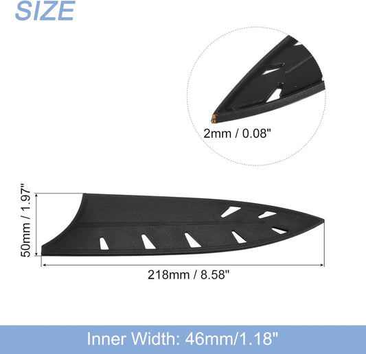 uxcell 4Pcs Knife Cover Sleeves Blade Edge Guards for 8" Chef Knife Blade Edge Protector Universal Knife Sheath for Kitchen, Black
