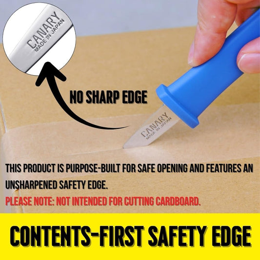 CANARY Box Opener Tool 5" - Mini Package Opener Box Cutter Knife for Opening Packages - Made in Japan, Red