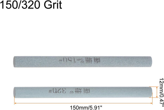 HARFINGTON 4pcs Knife Sharpening Stone Set 150/800 Grit Cylinder Knife Sharpening Stone Sharpener Whetstone for Knives Scissors Kitchen Sharpen Tools