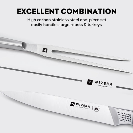 WIZEKA Kitchen Knife Set with Block: 15PCS German Stainless Steel Knife Block Set,One-Piece Design Knives Set for Kitchen, Professional Knife Set with Built-in Sharpener,Starry Sky Series
