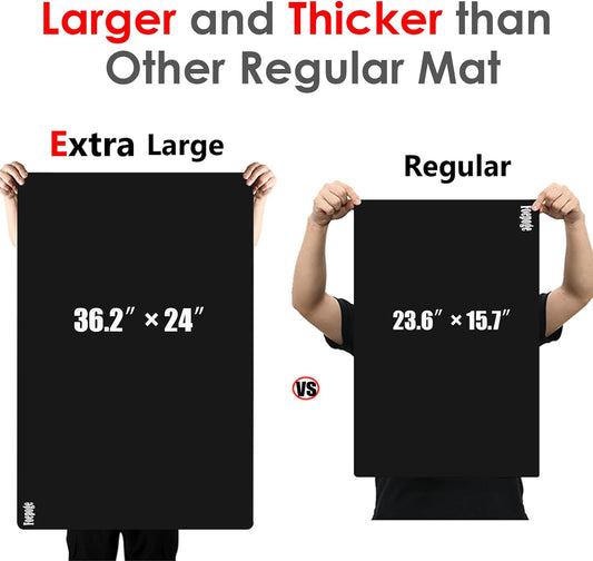 49.2" x 15.7" Large Silicone Mat for Kitchen Counter Protector, Cuttable Silicon Countertop Protector Mat Heat Resistant Mats for Countertop, Cut to Fit Placemat Ship Roll by Foepoge, Black