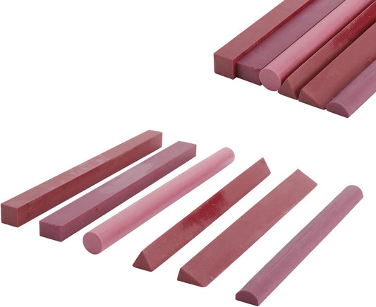 YaeMarine 6pcs 3000# Ruby Stone/Whetstone Sharpening Stone Polishing Stone Set, Variety of Shapes for Sharpening Polishing