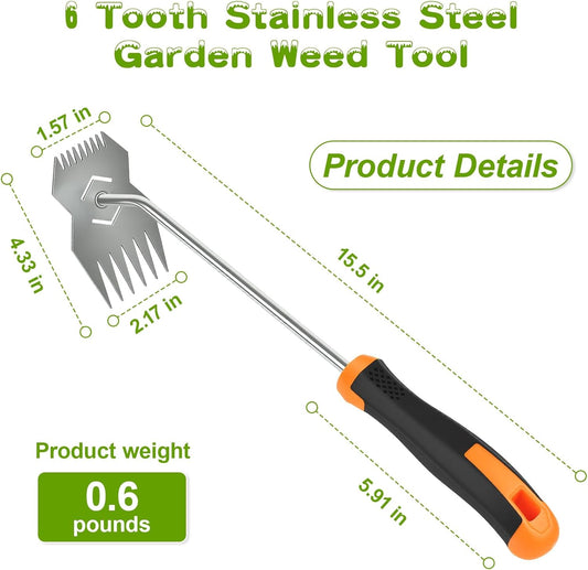 Weeder Tool,2026 Portable Weeding Tool,Stainless Steel Garden weed pulling tool,Adopt Anti slip Rubber handle,conforms to ergonomic curves,Suitable For Vegetable Cultivation And Horticulture on Farms