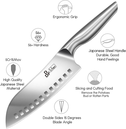 DDF iohEF Steak Knife Set, 6 Piece Steak Knife, High Carbon Japanese Stainless Steel Serrated Steak Knives